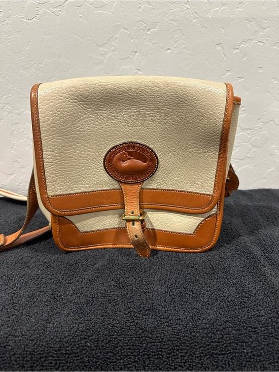 Dooney & Bourke Handbags - Vintage Dooney & Bourke Cream and Brown Pebble Leather Crossbody Bag